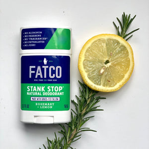 STANK STOP DEODORANT STICK, ROSEMARY+LEMON, 1.7 OZ-FATCO1-FATCO Skincare Products grass fed tallow paleo skincare natural deodorant aluminum free