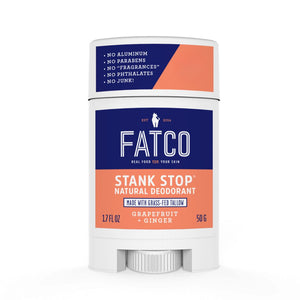 STANK STOP DEODORANT STICK, GRAPEFRUIT + GINGER, 1.7 OZ-FATCO1-FATCO Skincare Products grass fed tallow paleo skincare natural deodorant aluminum free